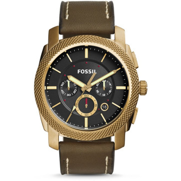 Horlogeband Fossil FS5064 Leder Groen 24mm